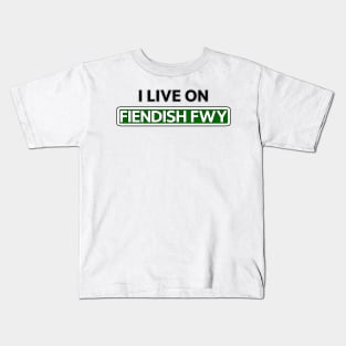 I live on Fiendish Fwy Kids T-Shirt